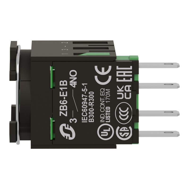 Корпус кнопки з контактом 1NO 1,5A 240V AC/DC фастон [ZB6Z1B] Harmony XB6 Schneider Electric