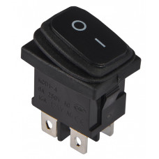 Переключатель 1 клавиша 2NO 19.2мм без подсветки черная IP65 [A0140040063] KCD1-4-201W B/B АСКО