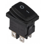 Переключатель 1 клавиша 2NO 19.2мм без подсветки черная IP65 [A0140040063] KCD1-4-201W B/B АСКО