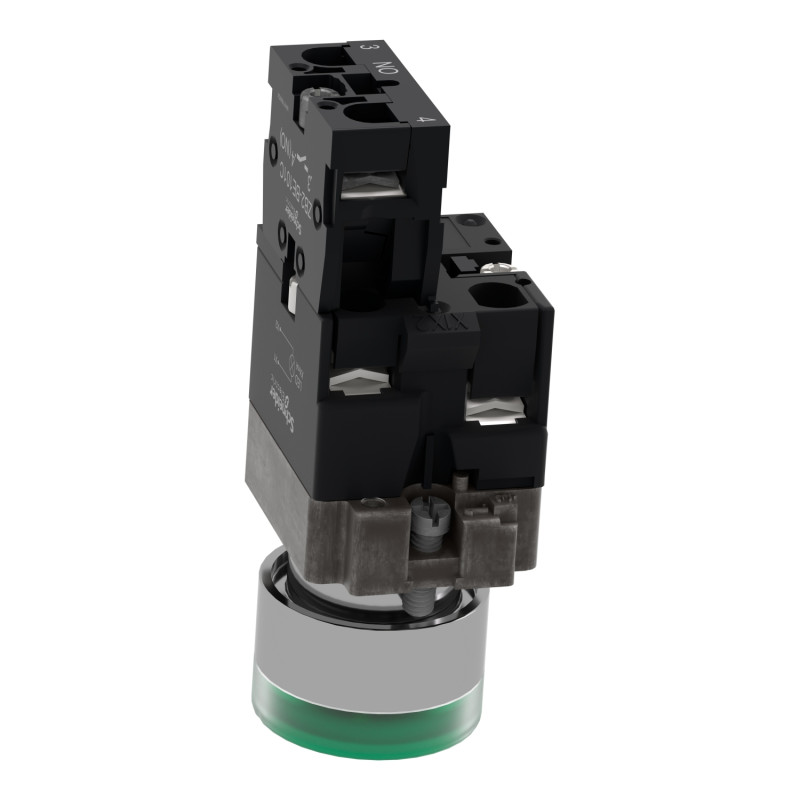 Кнопка керування 1NO 22мм з підсвічуванням зелена 24V [XB2BW33B1C] Easy Harmony XB2 Schneider Electric