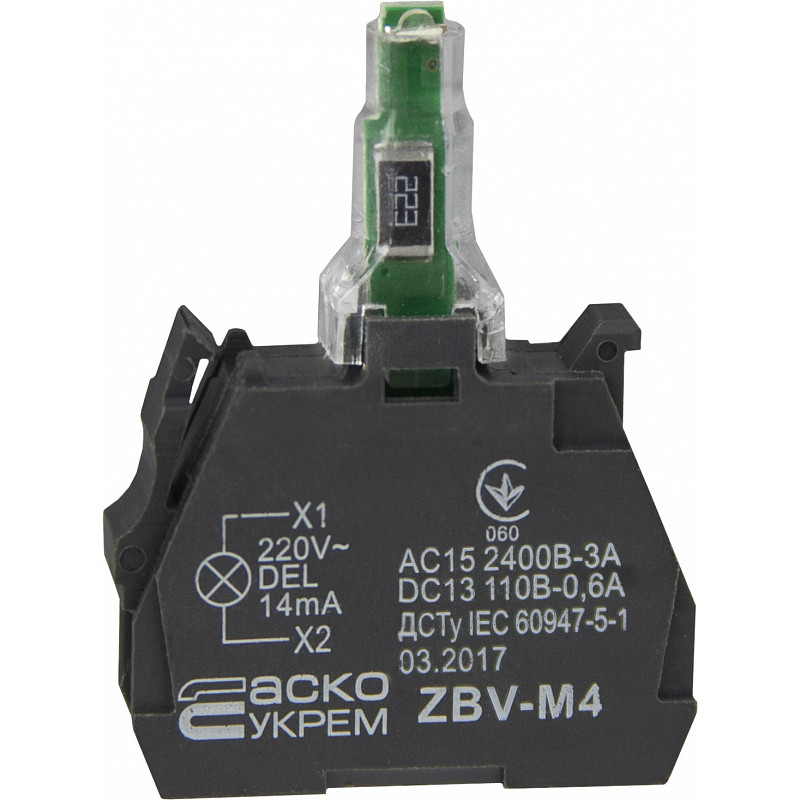 Модуль светодиодный 230V AC LED красный для кнопок ТВ5 [A0140010220] ZBV-M4 АСКО