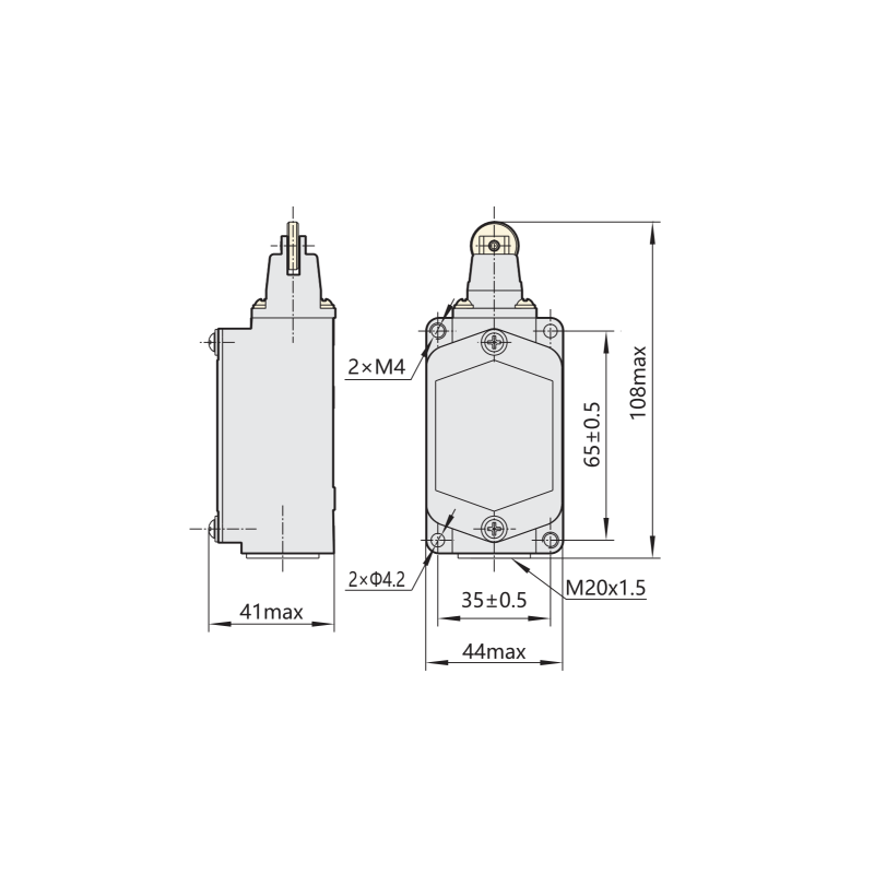 Выключатель концевой 1NO+1NC 5A 220V с продольным роликом [441037] YBLX-K1/411 CHINT