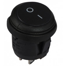 Переключатель круглый 1 клавиша 1NO 23мм без подсветки черная IP65 [A0140040073] KCD1-5-101W B/B АСКО