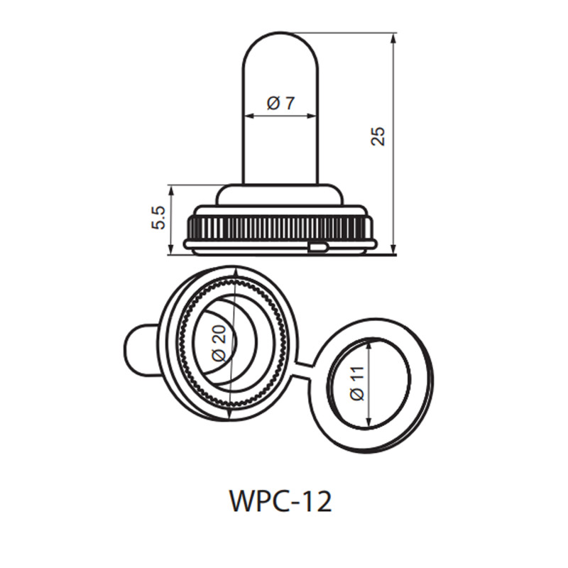 Колпачок защитный Ø23x25мм силикон для тумблеров 1021...1322 [A0140060007] WPC-12 АСКО