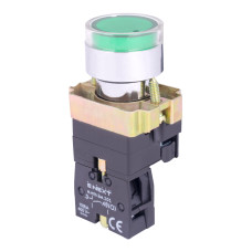 Кнопка управления 1NO 22мм с подсветкой зеленый LED 220V [p0810102] e.mb.bw3361 E.NEXT