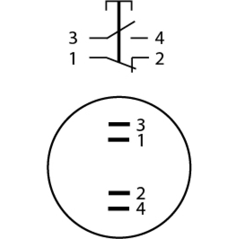 Кнопка металлическая выпуклая 1NO+1NC 22мм без подсветки [A0140010128] TYJ 22-231 АСКО