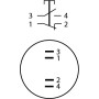 Кнопка металлическая выпуклая 1NO+1NC 22мм без подсветки [A0140010128] TYJ 22-231 АСКО