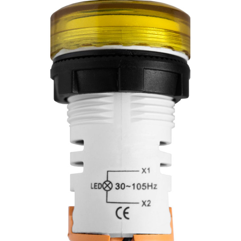 Лампа сигнальная с индикатором частоты сети 22мм желтый LED 220V AC 30-105Гц [s009037] e.ad22.fr E.NEXT