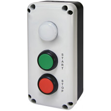 Пост трехместный "Старт-Стоп-Сигнал" 230V 1NO+1NC IP65 белый индикатор [4771628] ESB3-V8 ETI