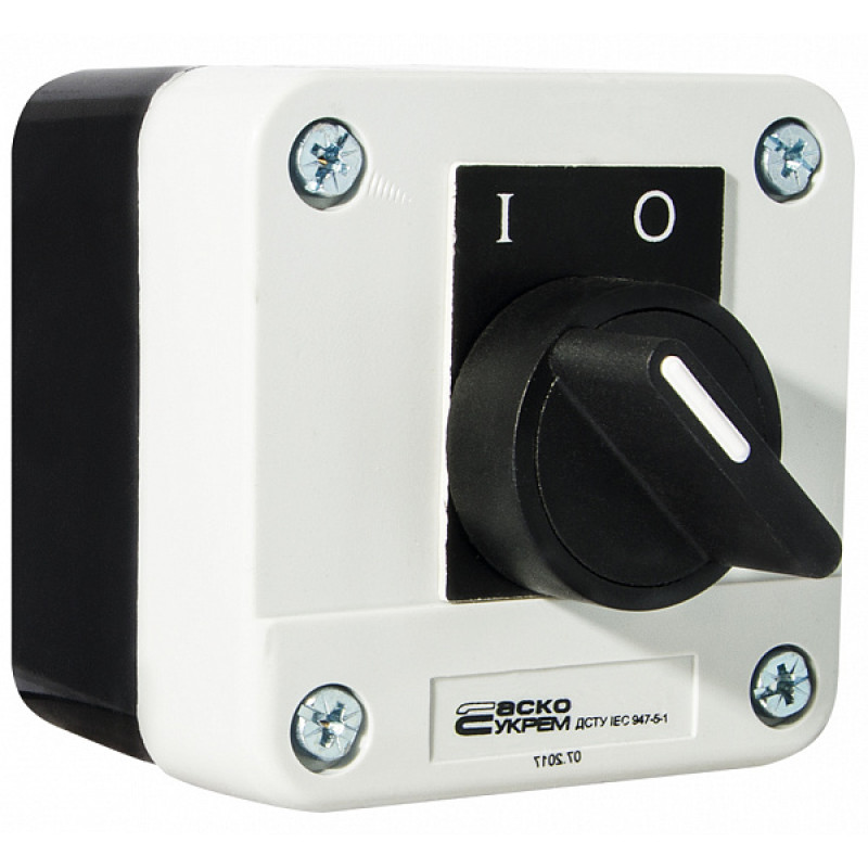 Пост одноместный "0-1" 2.5А(220V) 1NO IP54 переключатель 2-позиционный с фиксацией [A0140020012] XAL-B132Н29 АСКО