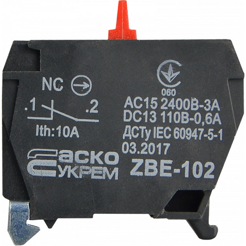 Контактный блок 1NC 3A 240V AC/DC для постов управления XAL-D [A0140010183] ZBE-102 АСКО