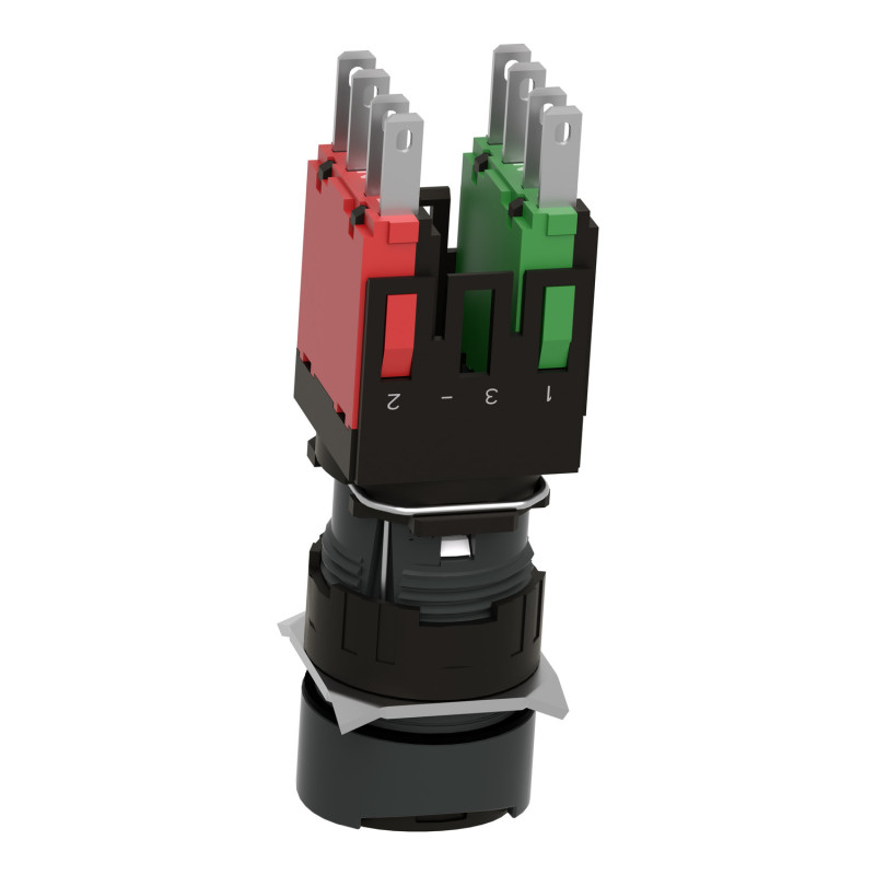 Кнопка управления 1NO+1NC 16мм без подсветки черная [XB6AA25B] Harmony XB6 Schneider Electric