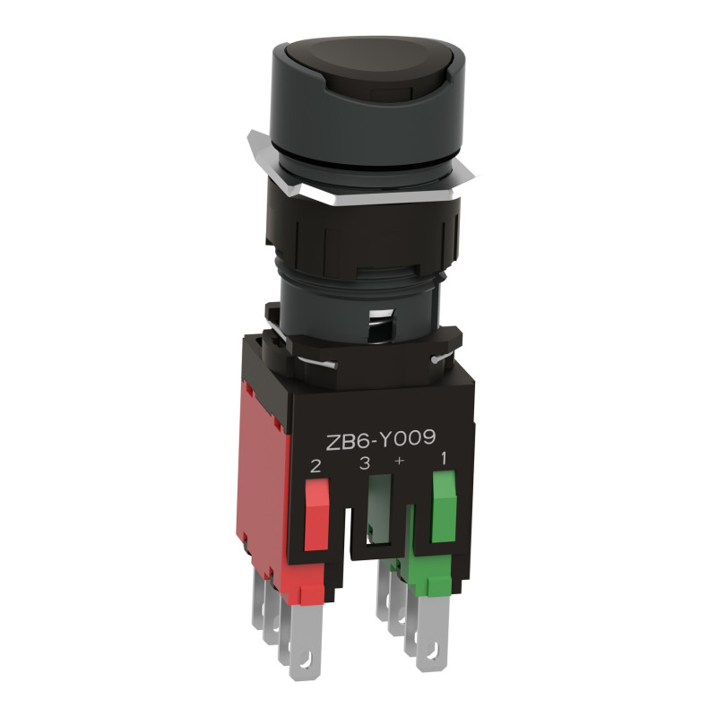 Кнопка управления 1NO+1NC 16мм без подсветки черная [XB6AA25B] Harmony XB6 Schneider Electric