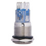 Кнопка металлическая плоская 2NO+2NC 19мм с подсветкой красный LED 220V [A0140010117] TYJ 19-272 АСКО