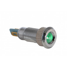 Лампа сигнальная 8мм зеленый LED 220V AC металл [A0140030207] TY08F АСКО