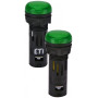 Лампа сигнальна 16мм матова зелений LED 240V AC [4771607] ECLI-16-240A-G ETI