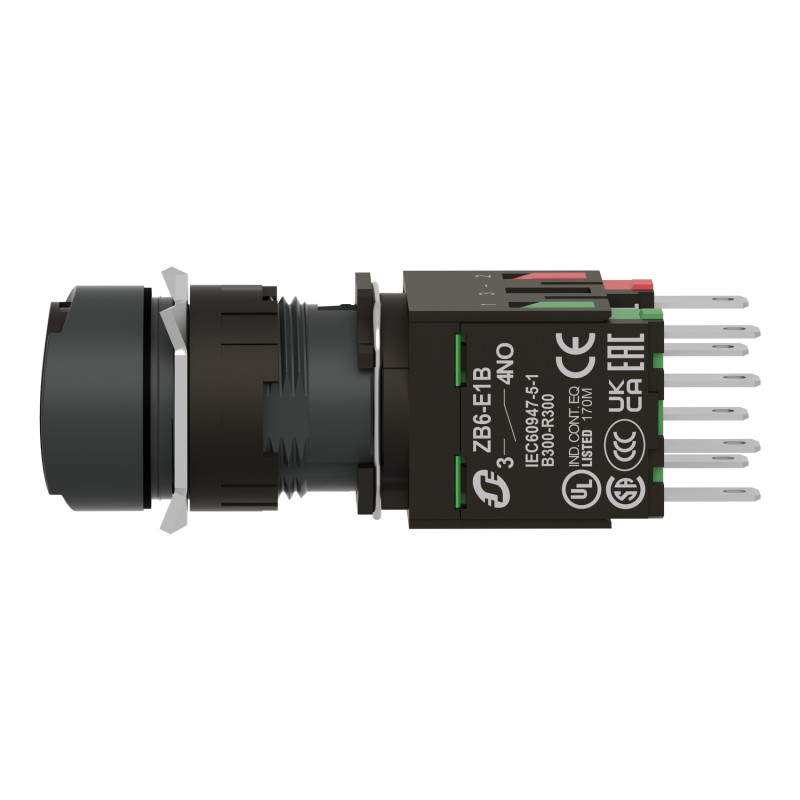 Кнопка управления 1NO+1NC 16мм без подсветки черная [XB6AA25B] Harmony XB6 Schneider Electric