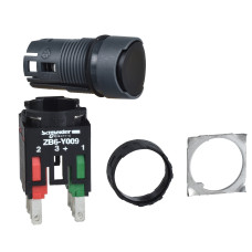 Кнопка управления 1NO+1NC 16мм без подсветки черная [XB6AA25B] Harmony XB6 Schneider Electric
