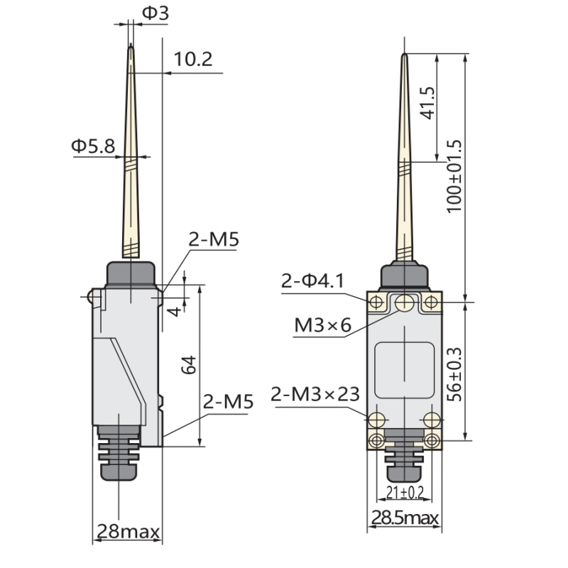 Выключатель концевой 1NO+1NC 5A 220V универсального типа I [443030] YBLX-ME/8166 CHINT