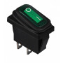 Переключатель 1 клавиша 1NO 28мм с подсветкой зеленый неон 220V IP54 [A0140040034] KCD3-101W GR/B АСКО