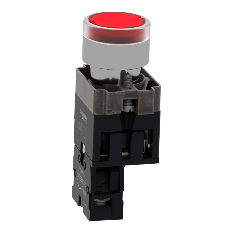 Кнопка управления 1NO 22мм с подсветкой красная 24V [XB2BW34B1C] Easy Harmony XB2 Schneider Electric
