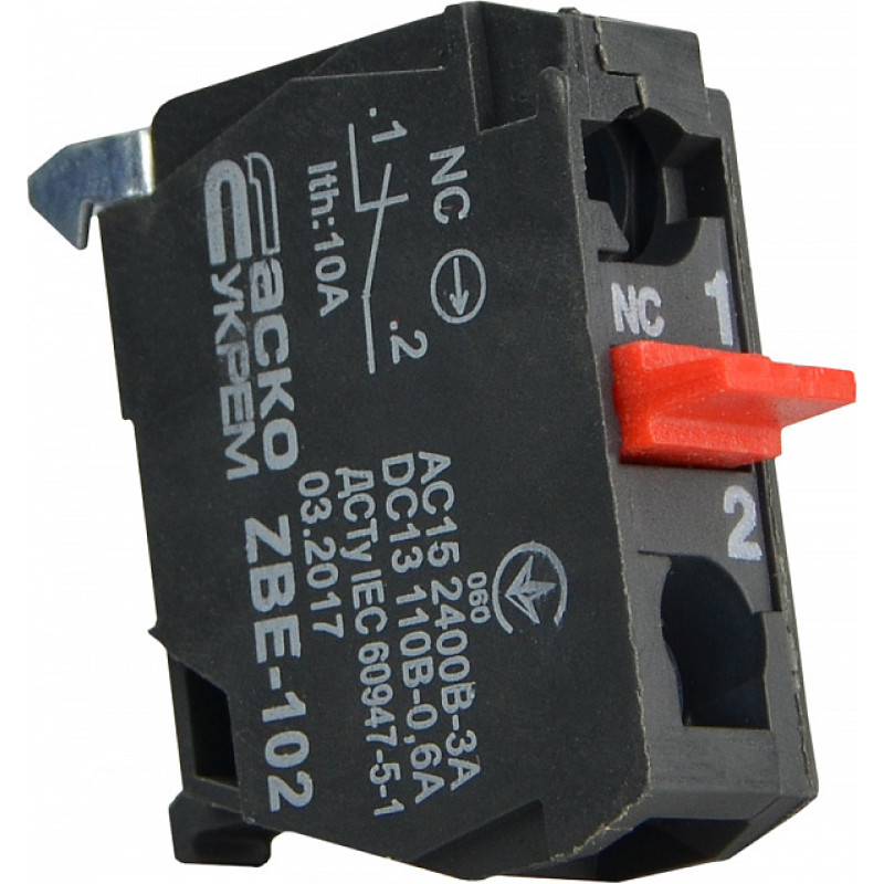 Контактный блок 1NC 3A 240V AC/DC для постов управления XAL-D [A0140010183] ZBE-102 АСКО