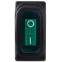 Переключатель 1 клавиша 1NO 28мм с подсветкой зеленый неон 220V IP54 [A0140040034] KCD3-101W GR/B АСКО