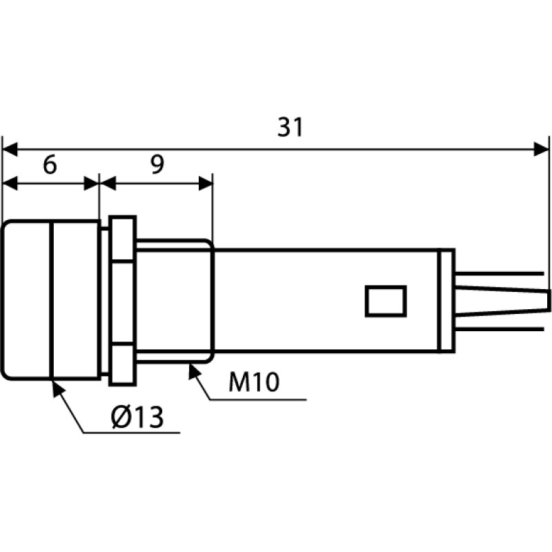 Лампа сигнальная 10мм красный неон 220V AC [A0140030024] PL1-101 АСКО