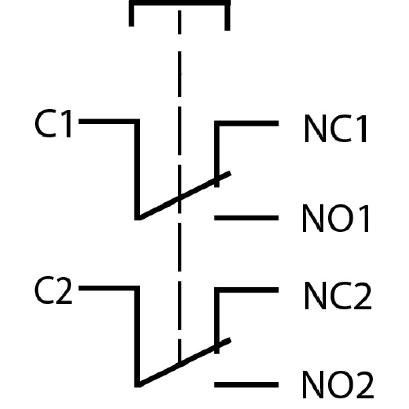 Кнопка металлическая плоская 2NO+2NC 19мм без подсветки [A0140010109] TYJ 19-212 АСКО