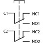 Кнопка металлическая плоская 2NO+2NC 19мм без подсветки [A0140010109] TYJ 19-212 АСКО