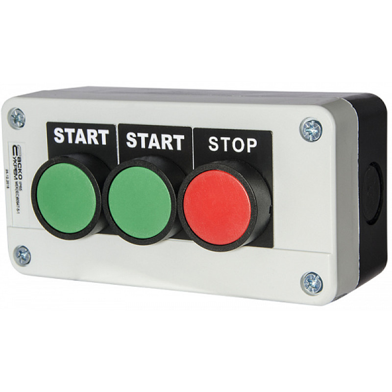 Пост тримісний "Старт1-Старт2-Стоп" 2.5А(220V) 2NO+1NC IP54 [A0140020008] XAL-B361Н29 АСКО