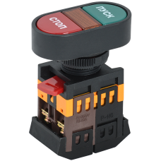Кнопка Пуск-Стоп 1NO+1NC 22мм с подсветкой неон 230V [BBD11-APBB-K51] APBB-22N УЕК