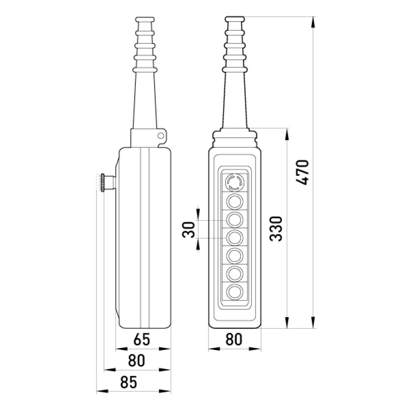 Тельферний пост 6-положень 6NO+7NC з блокуванням IP65 [s007014] e.cs.stand.xac.a.6813 E.NEXT