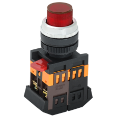 Кнопка управления 1NO+1NC 22мм с подсветкой красный неон 230V [BBT20-ABLFP-K04] ABLFP-22 УЕК