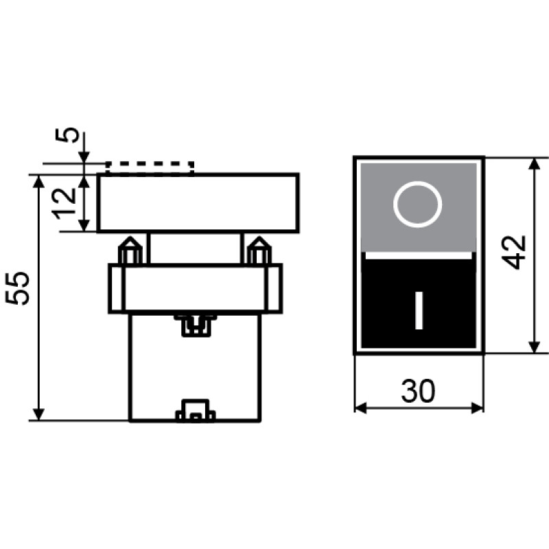 Кнопка Пуск-Стоп "I-O" 1NO+1NC 22мм без подсветки IP65 [A0140010014] XB2-BL9425 АСКО