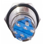 Кнопка металлическая плоская 2NO+2NC 19мм с подсветкой красный LED 220V [A0140010117] TYJ 19-272 АСКО