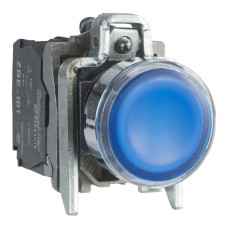Кнопка управления 1NO+1NC 22мм с подсветкой синий LED 230V самовозвратом [XB4BW36M5] Harmony XB4 Schneider Electric