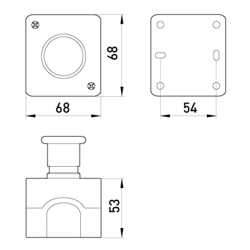 Пост одномісний "Стоп" 4.5А(230V) 1NC IP54 грибок [s006015] e.cs.stand.xal.d.164 E.NEXT