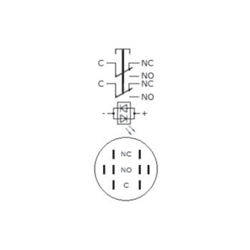 Кнопка металлическая плоская 2NO+2NC 19мм c подсветкой зеленый LED 12V [A0140010254] TYJ 19-272 АСКО