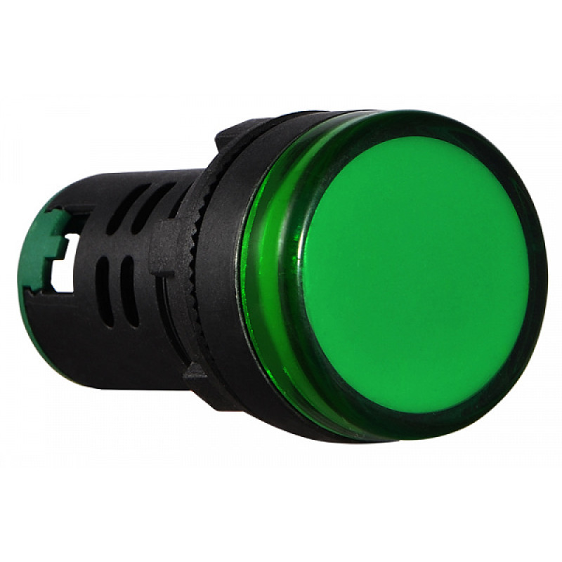 Лампа сигнальна 22мм зелений LED 220V АC [A0140030045] AD22-22DS АСКО