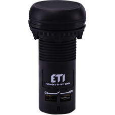 Кнопка управления 1NO+1NC 22мм без подсветки черная [4771473] ECF-11-C ETI