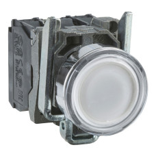 Кнопка управления 1NO+1NC 22мм с подсветкой белый LED 24V самовозвратом [XB4BW31B5] Harmony XB4 Schneider Electric