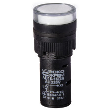 Лампа сигнальная 16мм белый LED 220V АC [A0140030040] AD16-16DS АСКО