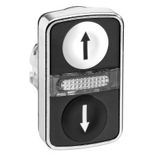 Кнопка управления "Вгору-Вниз" 22мм с подсветкой LED черная [ZB4BW7A1724] Harmony XB4 Schneider Electric