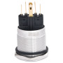 Кнопка металева пласка 1NO+1NC 22мм з підсвічуванням червоний LED 220V з фіксацією [A0140010136] TYJ 22-371 АСКО