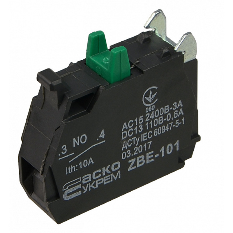 Контактний блок 1NO 3A 240V AC/DC для кнопок ТВ5 [A0140010180] ZBE-101 АСКО