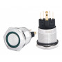 Кнопка металлическая плоская 1NO+1NC 22мм с подсветкой зеленый LED 220V с фиксацией [A0140010135] TYJ 22-371 АСКО