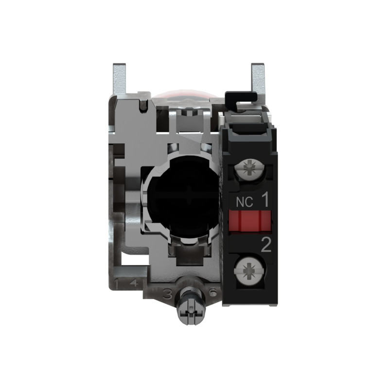 Кнопка управления 1NC 22мм без подсветки красная с колпачком [XB4BP42EX] Harmony XB4 Schneider Electric
