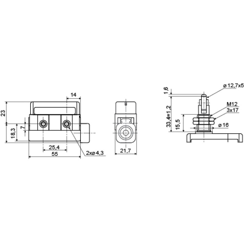 Микропереключатель 1NO+1NC 10А 250V IP54 перпендикулярный металлический ролик [A0050040012] D4MC-5040 АСКО