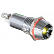 Лампа сигнальная 10мм желтый LED 24V AC/DC металл [A0140030118] AD22C-10 АСКО